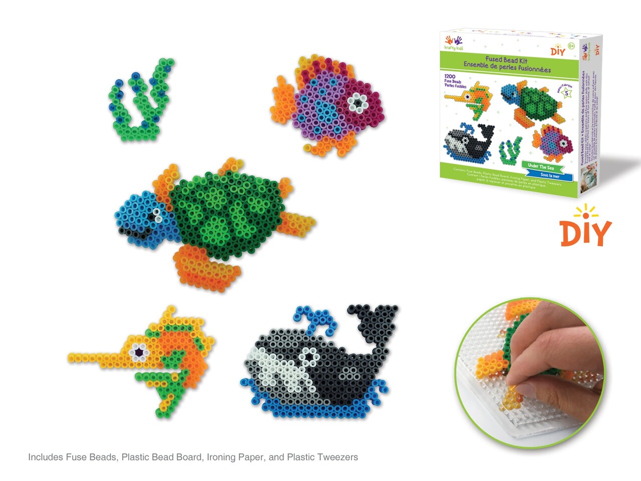 DIY Krafty Kids Under the Sea Kids Fused Bead Ironing Craft Kit